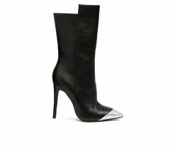 Top 10 ✔️ Women's London Rag Twitch Mid Calf Stiletto Booties Black 😉