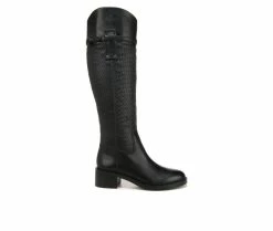 New 🛒 Women's Franco Sarto Colt Tall Wide Calf Knee High 🥾 Boots Black 🔥