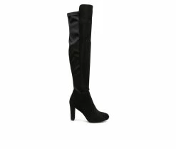 Best deal 🎉 Women's London Rag Fauna Block Heel Knee High 🥾 Boots Black 👏