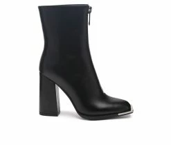 Flash Sale 🎁 Women's London Rag Flower Blade Block Heel Booties Black 🌟