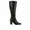 Top 10 🎉 Women's LifeStride Stratford Knee High 🥾 Boots Black Croco 😀
