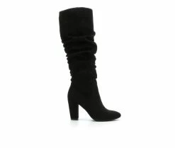 Outlet 👍 Women's Y-Not Compassion Ruched Knee High 🥾 Boots Black ⭐