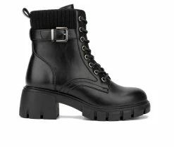 Top 10 😀 Women's New York And Company Christine Combat Booties Black 💯