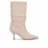 Best Pirce ⭐ Women's Nine West Mycki Mid 🥾 Boots Cream Leather 🔥