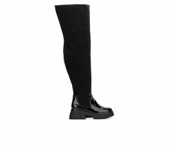Discount β¨ Women's Fashion To Figure Odelia XWC Over The Knee π₯Ύ Boots Black Wide π