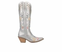 Best Sale 👏 Women's Dingo Boot Poppy Cowboy 🥾 Boots Silver 👍
