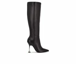 Best deal 🛒 Women's Nine West Talya Knee High 🥾 Boots Black Leather 👍