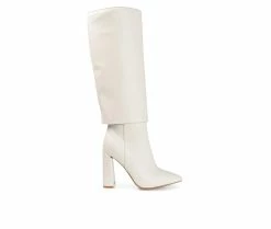 Outlet ⭐ Women's Journee Collection Aurorra Extra Wide Calf Knee High 🥾 Boots Bone 😀