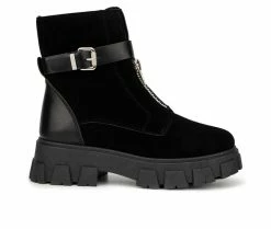 Budget 🌟 Women's Olivia Miller Angie Lugged 🥾 Boots Black 🎉