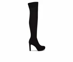 Outlet 🤩 Women's Nine West Gotcha Over-The-Knee 🥾 Boots Black ✨