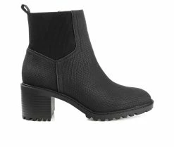 Outlet ✔️ Women's Journee Collection Hallie Lugged Booties Black ⭐