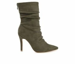 Wholesale 👍 Women's Journee Collection Markie Stiletto Booties Olive ⌛