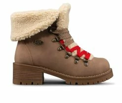 Outlet ⭐ Women's Lugz Adore Fur Lace-Up 🥾 Boots Roasted Cashew 😀