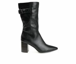 Flash Sale 😉 Women's Journee Collection Wilo Wide Calf Mid 🥾 Boots Black 🥰