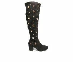 Cheap ❤️ Women's 2 LIPS TOO Too Len Over-The-Knee 🥾 Boots Black 🎁