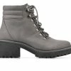 Flash Sale 🛒 Women's Cliffs By White Mountain Bryce Lace Up Heeled Booties Grey Nubuck 🌟