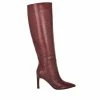 Cheapest ✨ Women's Nine West Maxim Stiletto Knee High 🥾 Boots Red Croco Lea 🎁