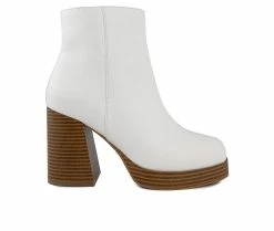 New ✨ Women's Sugar Warrant Heeled Booties White 💯