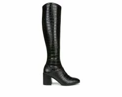 Hot Sale 🔥 Women's Franco Sarto Tribute Wide Calf Knee High 🥾 Boots Black Croco 😀