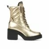 Best Sale 🌟 Women's Franco Sarto Dizzy2 Water Repellent Heeled Booties Gold 🌟