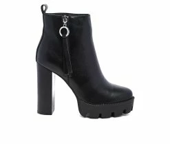 Best Pirce 🧨 Women's Rag & Co Mis Heeled Booties Black 🧨
