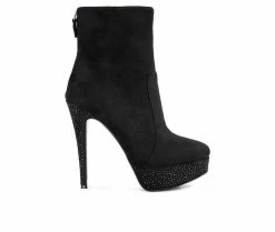 Hot Sale 🌟 Women's London Rag Espiree Platform Stiletto Booties Black ❤️