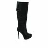 Promo ⌛ Women's London Rag Nebula Heeled Mid Calf 🥾 Boots Black 🔔