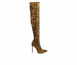 New ⭐ Women's London Rag Pokey Over The Knee Heeled 🥾 Boots Natural ✨