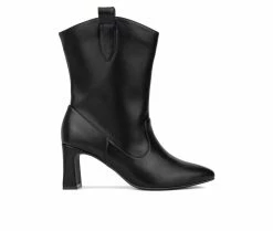 Coupon 🧨 Women's Fashion To Figure Iliana WC Heeled Ankle Booties Black Wide ⭐