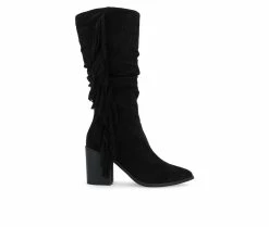 Budget π Women's Journee Collection Hartly-WC Mid Calf Western Inspired Boot Black π€©