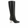 Discount 💯 Women's Franco Sarto Tiera High Knee High Heeled 🥾 Boots Black 🛒