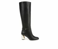 Discount 💯 Women's Franco Sarto Tiera High Knee High Heeled 🥾 Boots Black 🛒