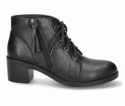 Best Sale ⌛ Women's Easy Street Becker Lace Up Booties Black ✔️