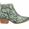 Deals 😍 Women's Code West Voodoo Snake Print Western 🥾 Boots Green 🌟