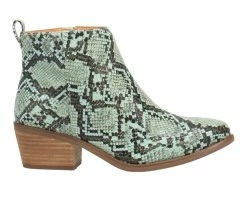 Deals 😍 Women's Code West Voodoo Snake Print Western 🥾 Boots Green 🌟