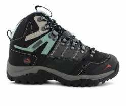 Discount 👏 Women's Pacific Mountain Ascend Mid Hiking 🥾 Boots Grey/ Mint ⭐
