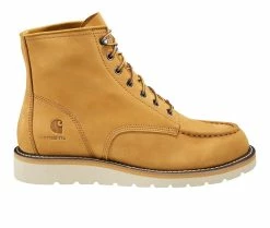 Deals 🌟 Women's Carhartt FW6075 👩 Women MOC Wedge 6" Soft Toe Work 👟 Shoes Wheat 🔔