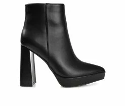 Buy 🧨 Women's Journee Collection Marnnie Heeled Platform Booties Black 💯