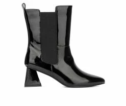 Brand new ⌛ Women's Fashion To Figure Danica Heeled Ankle Booties Black Wide 🎉