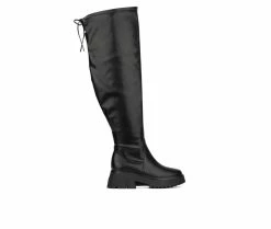 Deals 😀 Women's Fashion To Figure Nadine XWC Over The Knee 🥾 Boots Black Wide 🥰