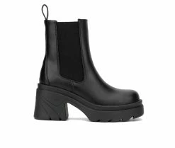 Budget 👍 Women's New York And Company Tessa Heeled Chelsea Booties Black 😉
