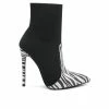 Buy 🤩 Women's London Rag Teagan Stiletto Booties Zebra ⭐