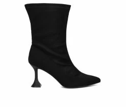 Buy ✨ Women's Fashion To Figure Kia Heeled Booties Black Wide 🌟 -Journee shop 1 307