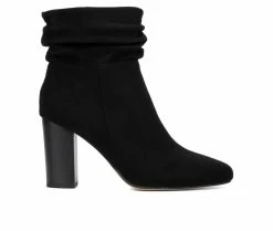 Coupon 🌟 Women's New York And Company Sandy Heeled Booties Black ❤️