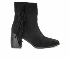 Promo 😉 Women's Journee Collection Noriah Block Heel Booties Black ⭐
