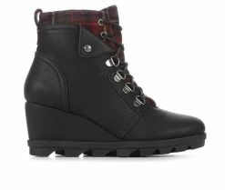 Hot Sale 👏 Women's Sugar Highness Wedge Booties Black 🎉