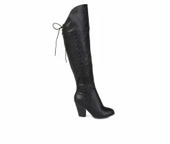 Best Sale 🔔 Women's Journee Collection Spritz Over-The-Knee 🥾 Boots Black ✔️