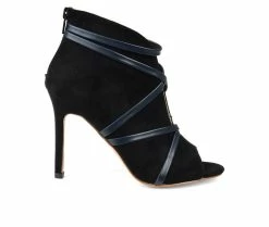 Best deal 👍 Women's Journee Collection Samara Stiletto Peep Toe Booties Black 😍