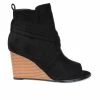 Brand new ❤️ Women's Journee Collection Sabeena Wedge Peep Toe Booties Black ⭐