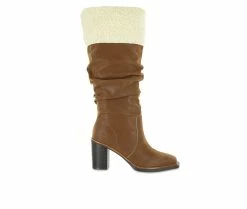Cheapest ✔️ Women's Mia Amore Katerina-W Knee High Heeled 🥾 Boots Cognac 🎁